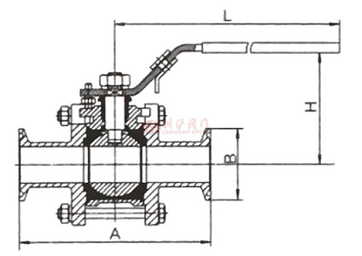 三片式快裝球閥結構圖